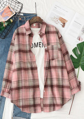 Vintage Plaid Brushed Button Up Shirt